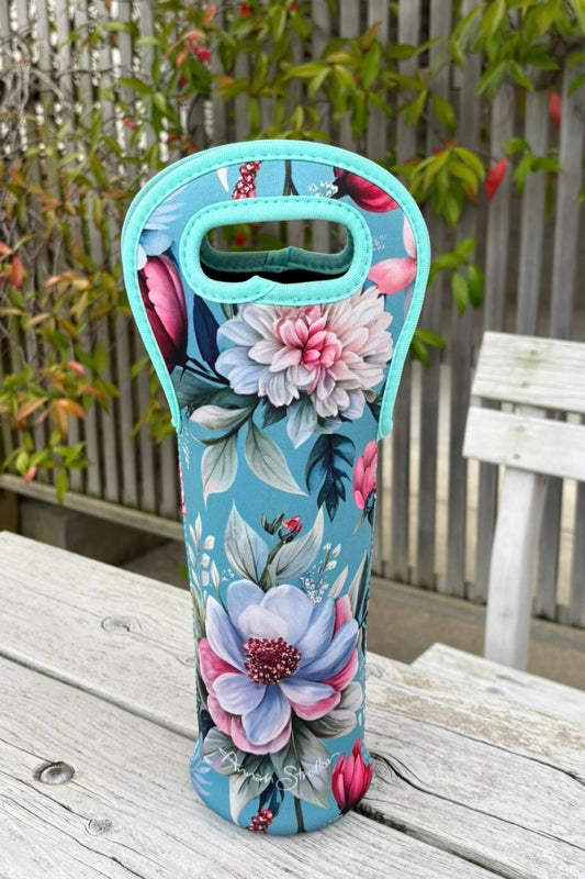 Rosetta floral neoprene wine cooler bag Annah Stretton