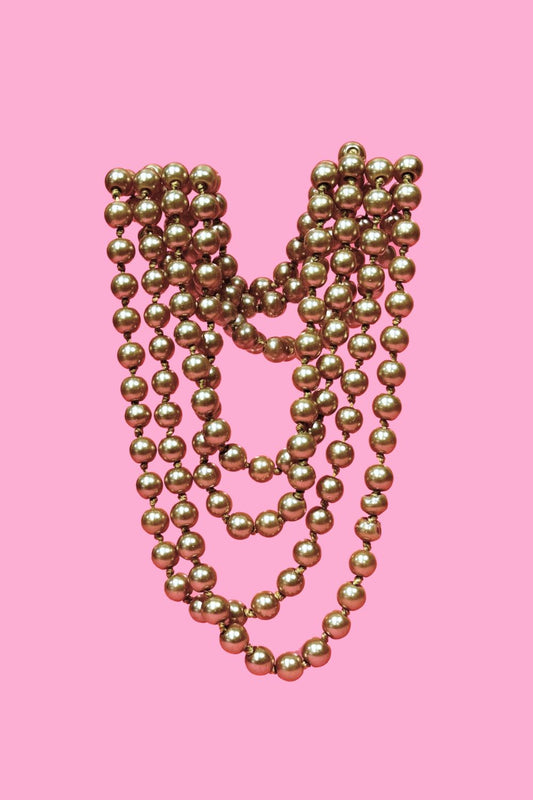 AS Costume Pearl Necklace - Champagne