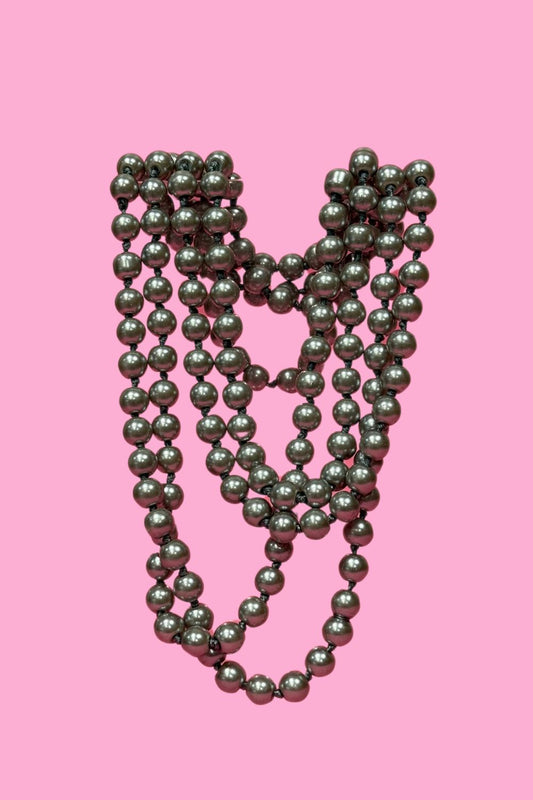 AS Costume Pearl Necklace - Slate