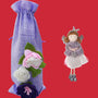 AS Wine Gift Bag - Mauve Floral With Silver Francie Angel