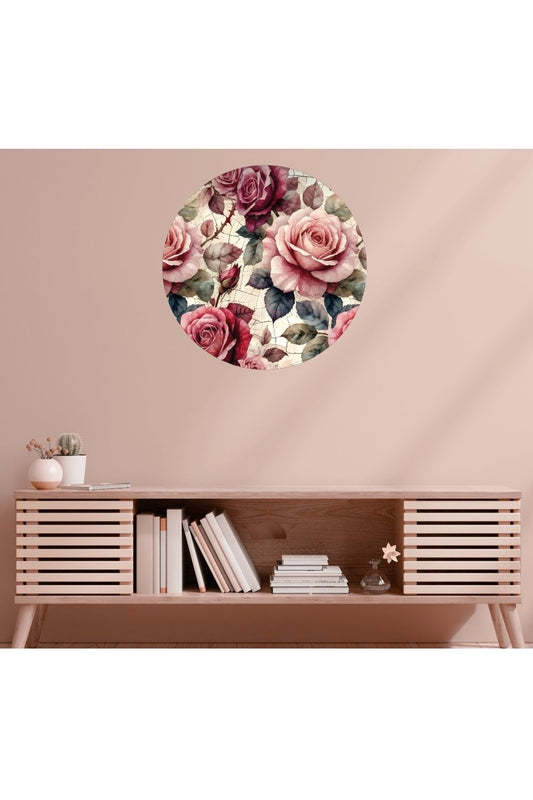 Circle Mural - Heart Rose