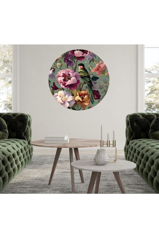 Circle Mural - Peony Aviary