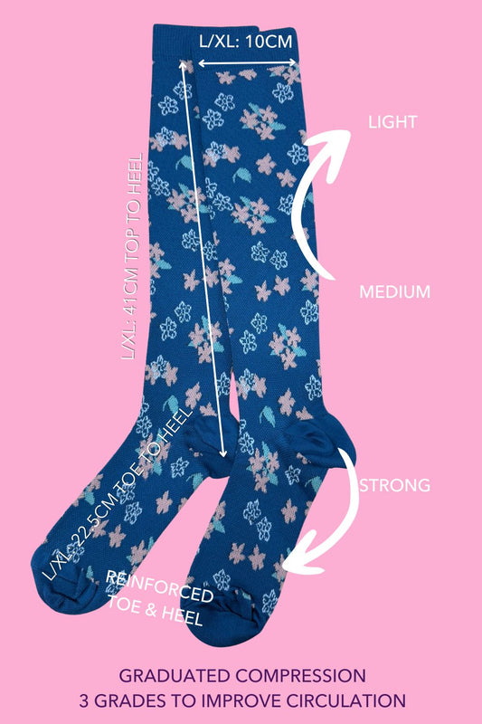 AS Compression Sock - Sapphire Floral