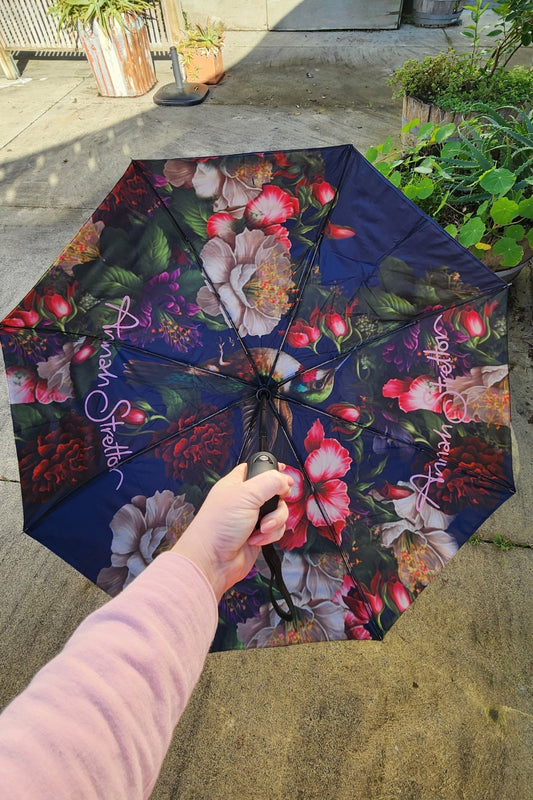 annah stretton song bird floral inside print umbrella