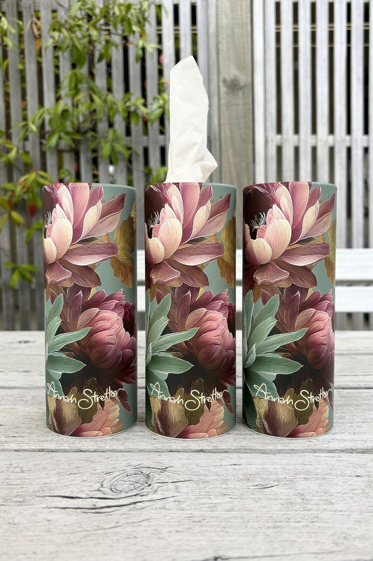 Annah Stretton Garden Dragon tissue cylinder floral car tissues