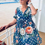 Liberty Dress - Navy Spotty Floral