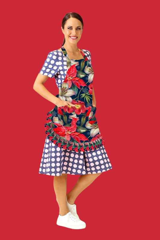 Annah Stretton Vintage Christmas Apron floral