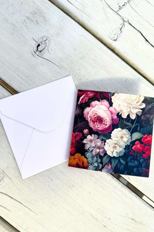 annah stretton blank card midnight floral print