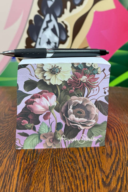 annah stretton floral memo cube rose garden print