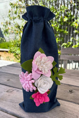 AS Wine Gift Bag - Navy Floral