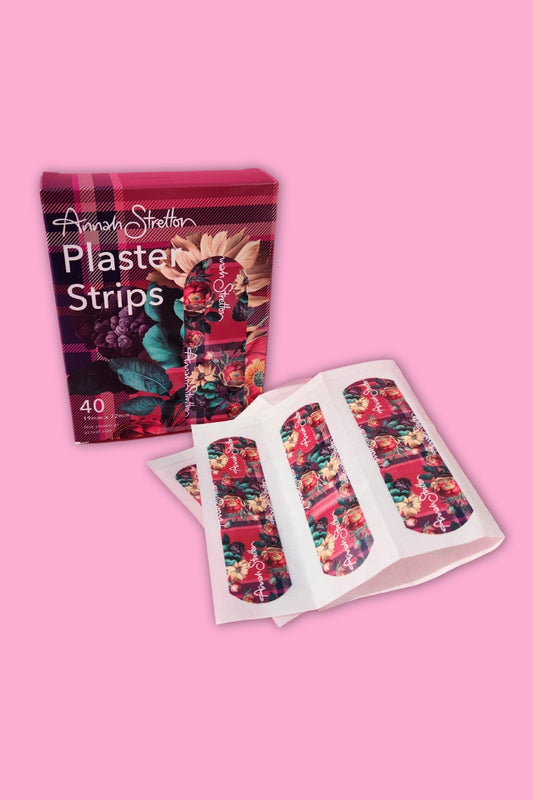 annah stretton floral plaster strips pink checked box of 40