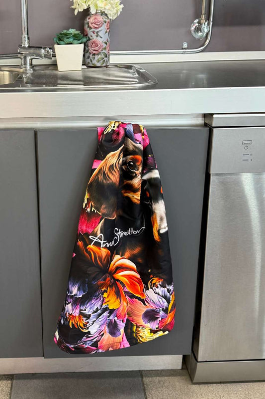 Dog Lover’s Tea Towel – Dachshund Print 100% Cotton