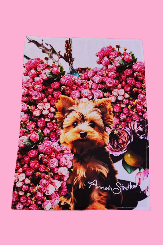 Annah Stretton Designer Kitchen Linen – Terrier Print Tea Towel