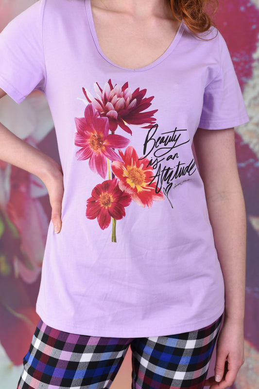 Beauty Is An Attitude Tee Lilac