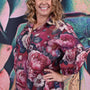 Bubbles Of Joy Blouse - Crimson Bloom