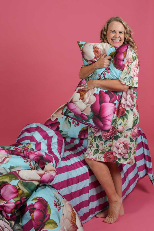 Cotton - Duvet Cover Set - Crimson Whisper