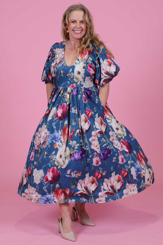 Gloria Dress - Navy Fusion