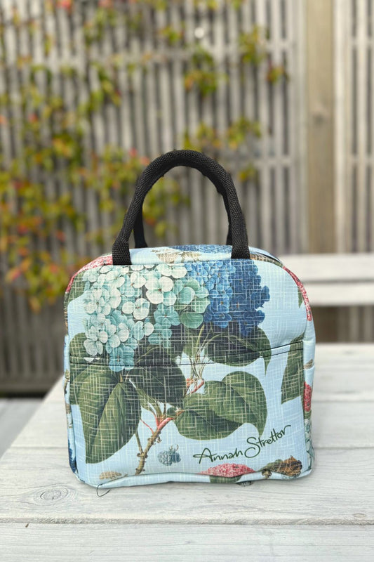 Annah Stretton floral insulated lunch bag – Hydrangea Bunches print
