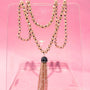 Crystal Tassel Necklace - Gold