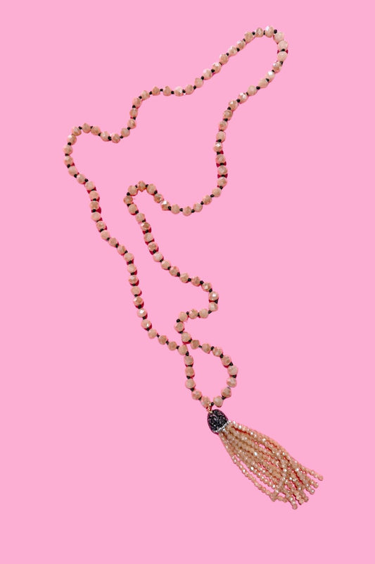 Sparkling gold crystal tassel necklace – elegant women’s jewellery