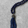 Crystal Tassel Necklace - Navy