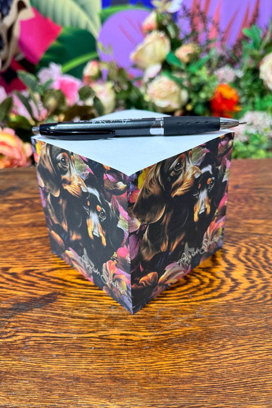 sausage dog office notepad cube