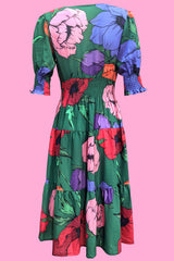 Dolly Dress - Green Poppies