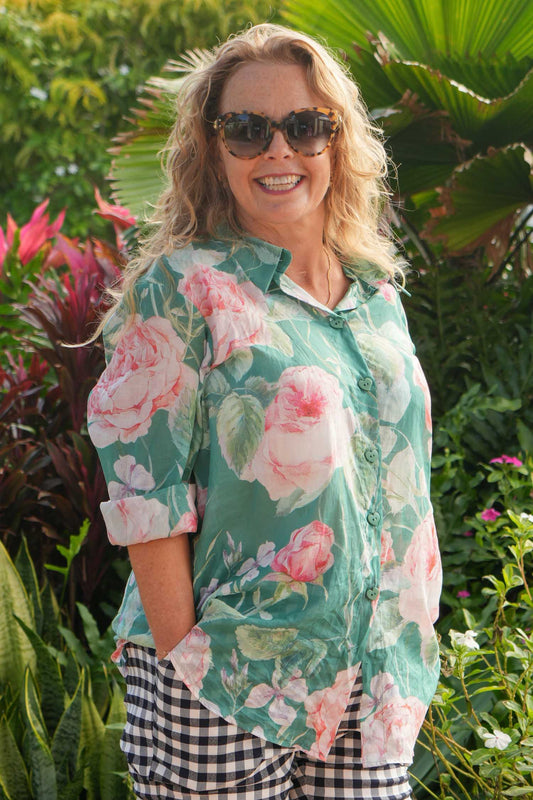 Women’s floral cotton shirt NZ