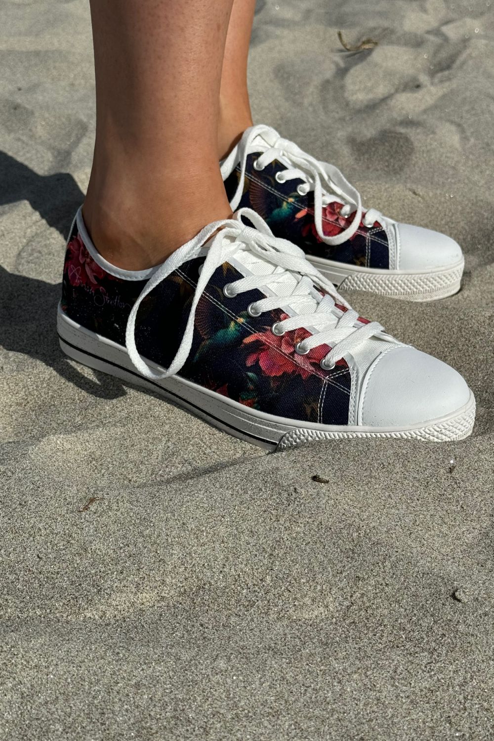 Fantasy Bird Canvas Shoes Navy Casual Canvas Sneakers For