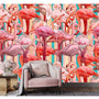 Stripey Flamingo Mural Wallpaper - 2.7m x 3m