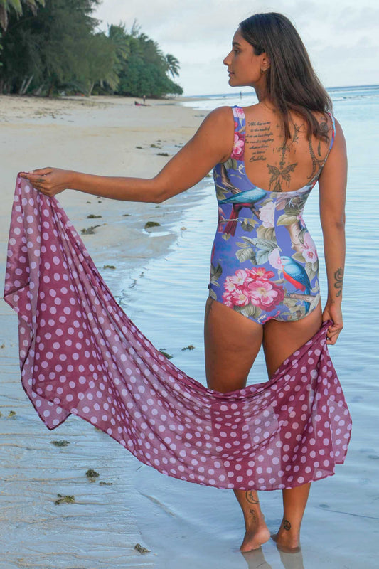 Cotton Wrap Lilac Spot – swimwear accessory
