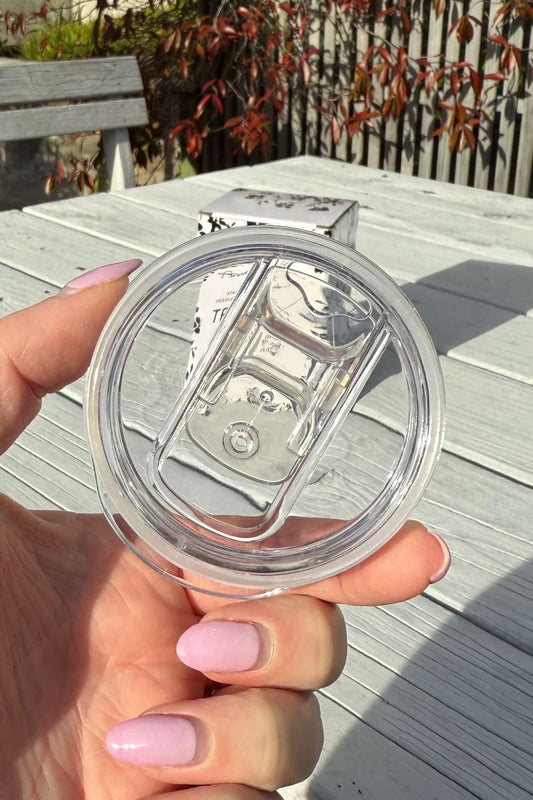 Clear sipper lid for insulated mug
