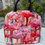 Cosmetic Insulated Travel Bag - Stripey Flamingos