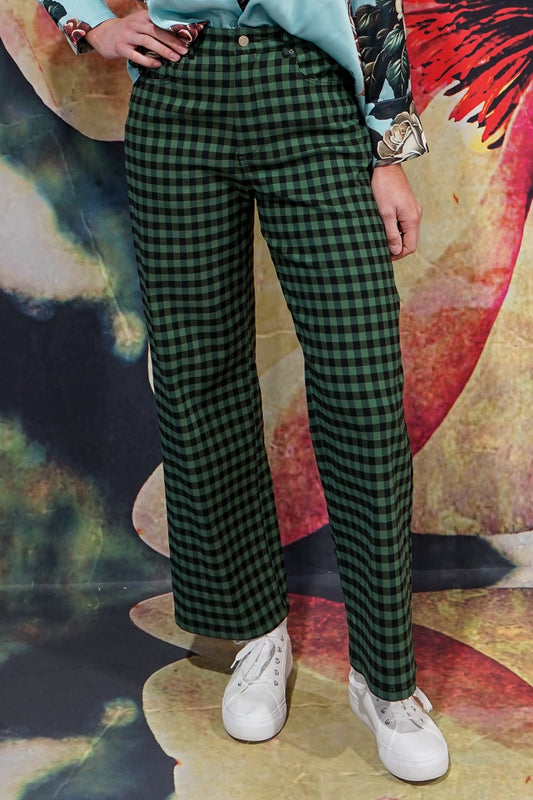 Annah Stretton Madison Olive Pant Green Check