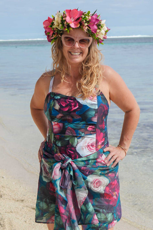 Lightweight floral sarong and scarf – Annah Stretton accessory