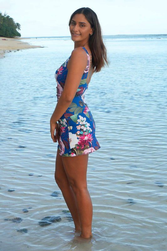 Side view Marilyn Skirt Bather Rose Garden – swimwear with skirt