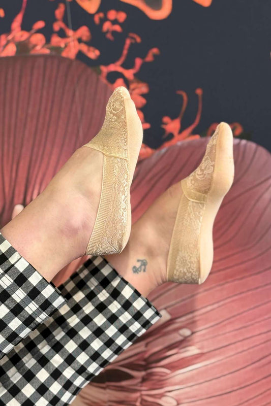 Marley Lace Sockettes - Nude