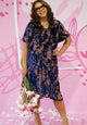 Veronica Town Velvet Dress - Cobalt Burnout | SALE