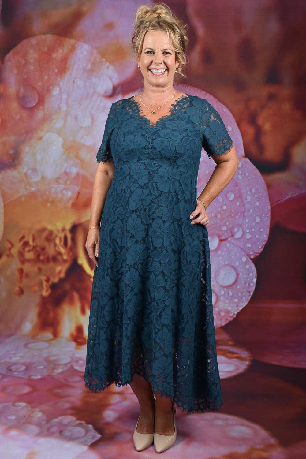Moon Light Lace Dress Slate Teal Occasion Dress Annah Stretton Moon Light Lace Dress Slate Teal Occasion Dress Annah Stretton