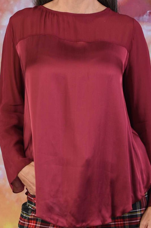 Night Owl Blouse - Burgundy | SALE