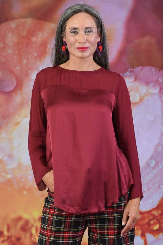 Night Owl Blouse - Burgundy | SALE