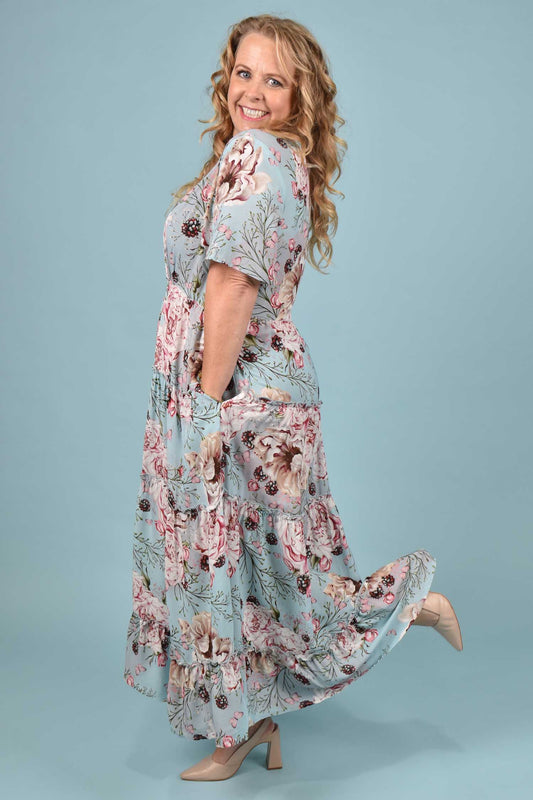 Pretty As A Picture Dress - Blue Roseberry
