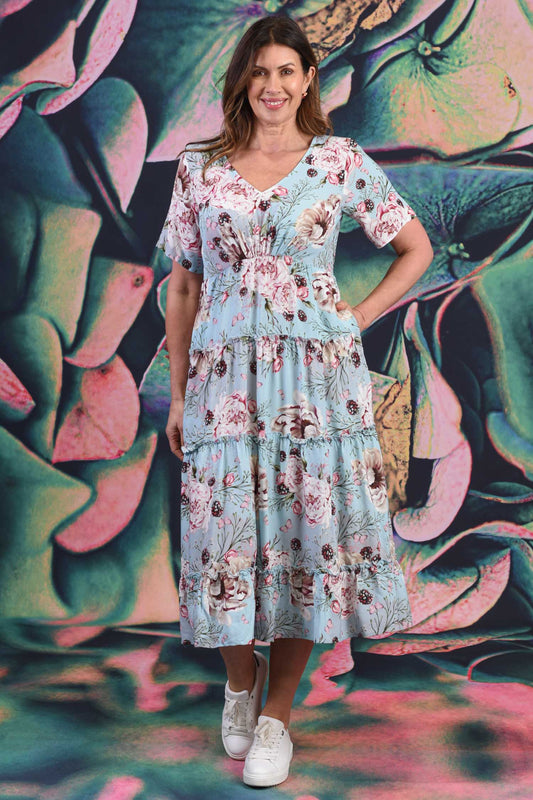 Pretty As A Picture Dress - Blue Roseberry