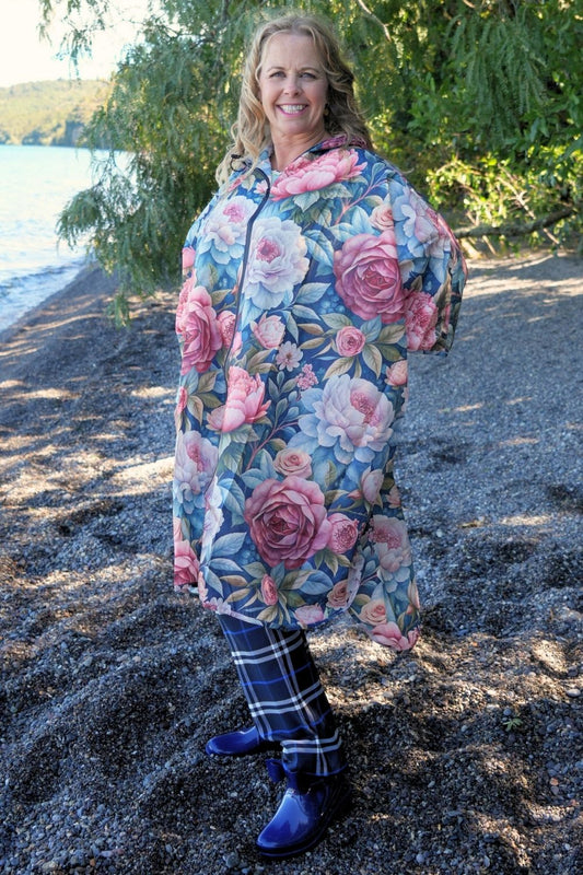 Spring Serenade rain poncho Annah Stretton floral waterproof poncho