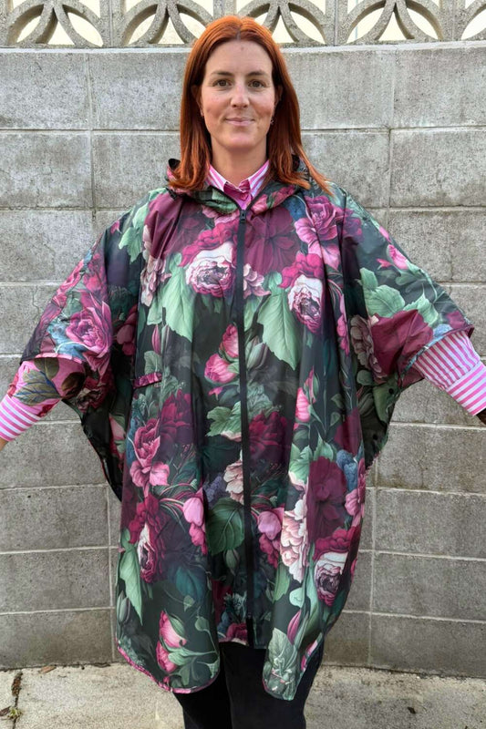 annah stretton olive jadore roses floral rain poncho