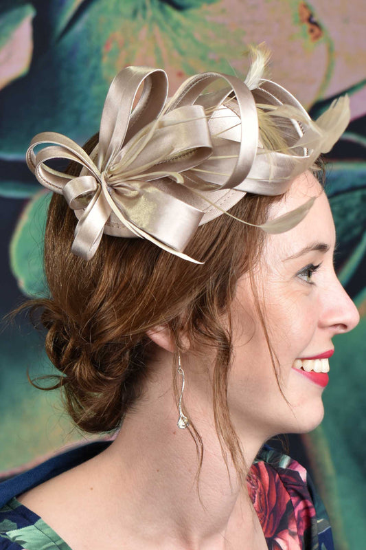 Ribbons in the Sky Fascinator - Gold
