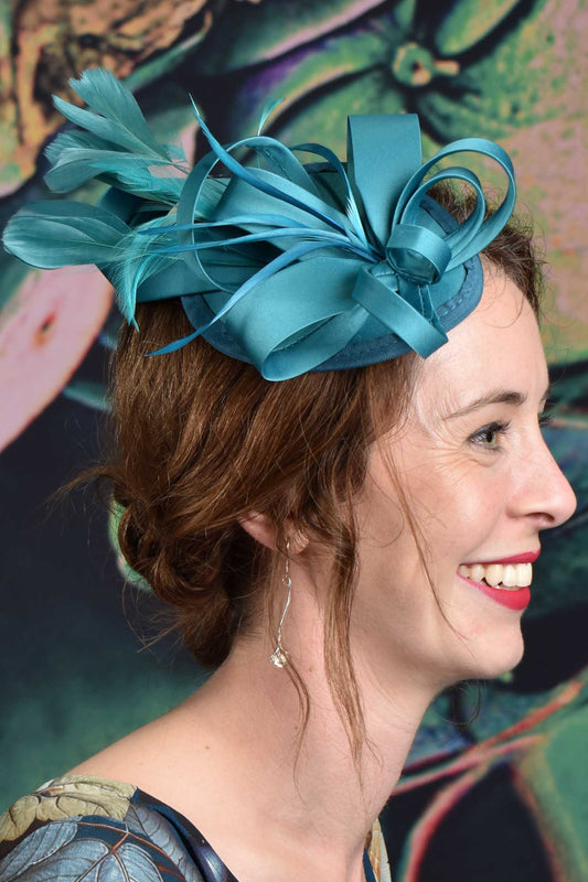 Ribbons In The Sky Fascinator - Peacock