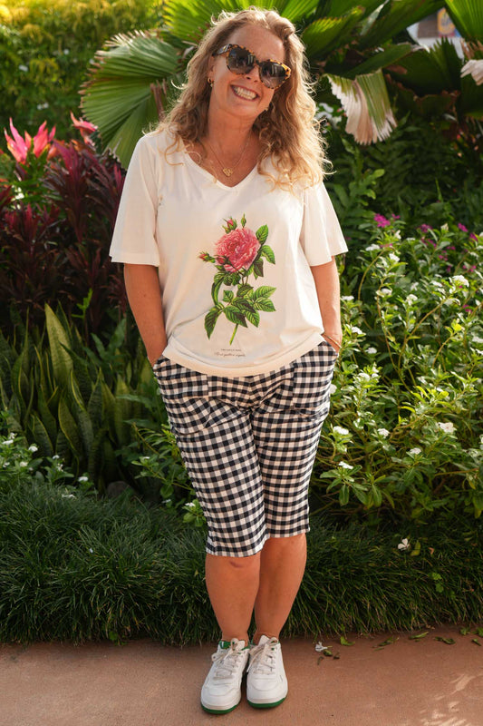 Annah Stretton Floral V Neck T Shirt