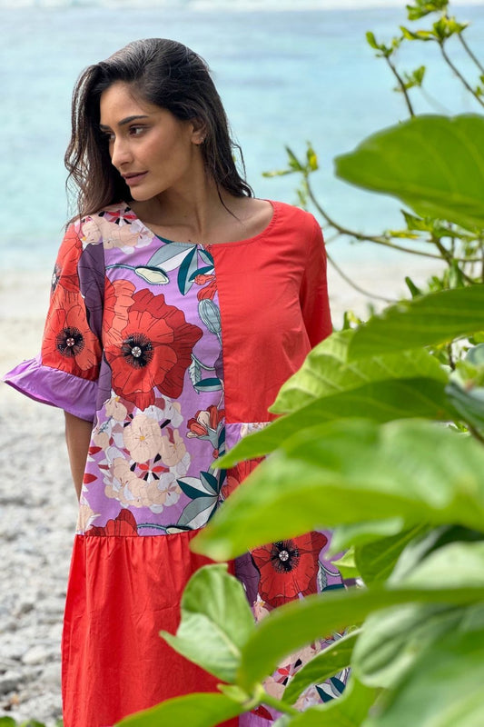 Augusta Dress – Lilac Floral Cotton by Annah Stretton