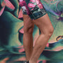 Shannon Phone Pocket Bike Shorts - Olive J'adore Roses